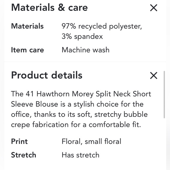 41 Hawthorn cap sleeve blouse, size medium petite - Picture 5 of 13